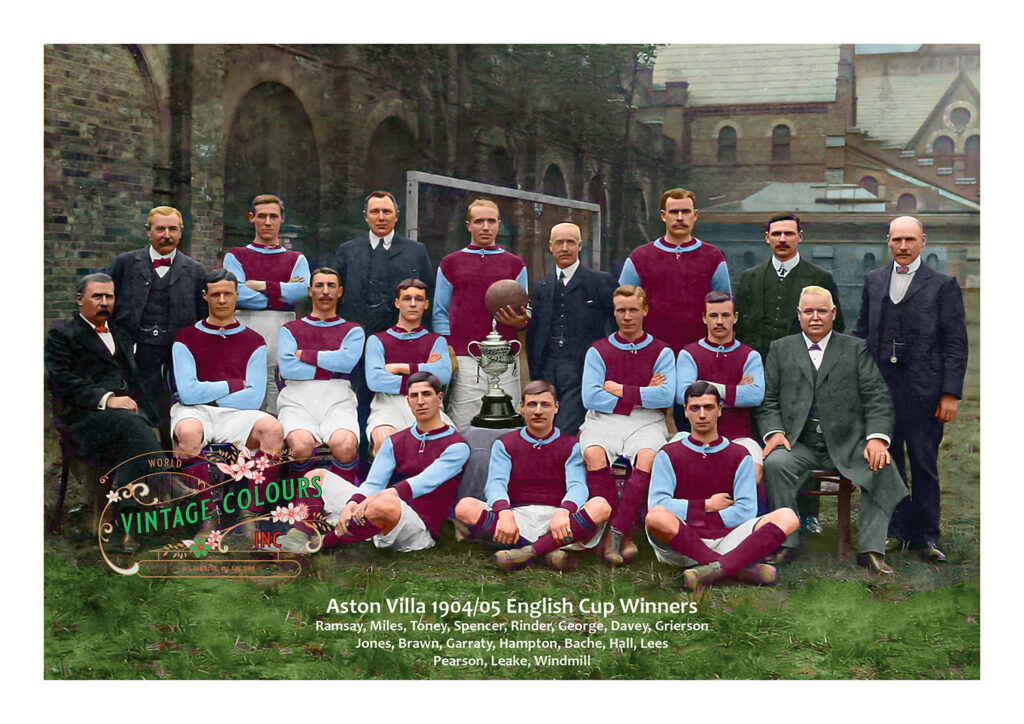 Aston Villa 1904/05 FA Cup Winners World Vintage Colours
