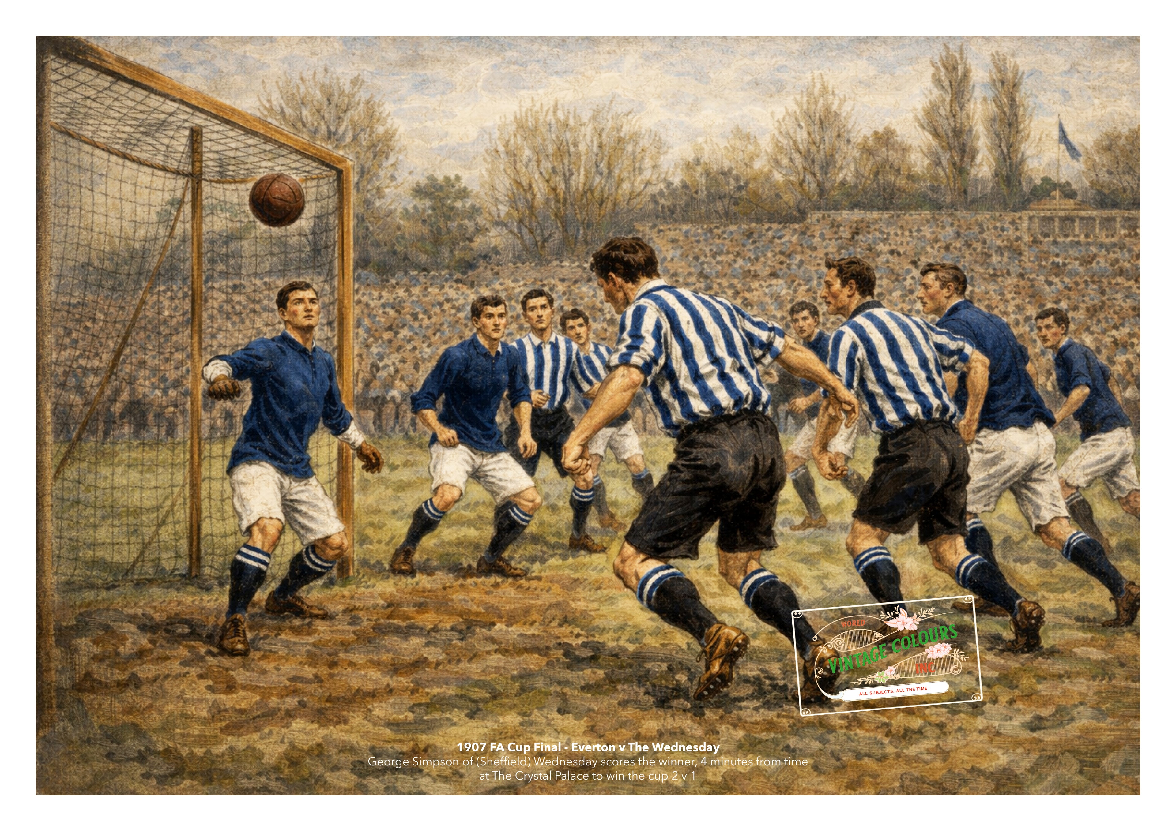 Historic Football Prints - 1907 FA Cup Final, Everton v The (Sheffield) Wednesday