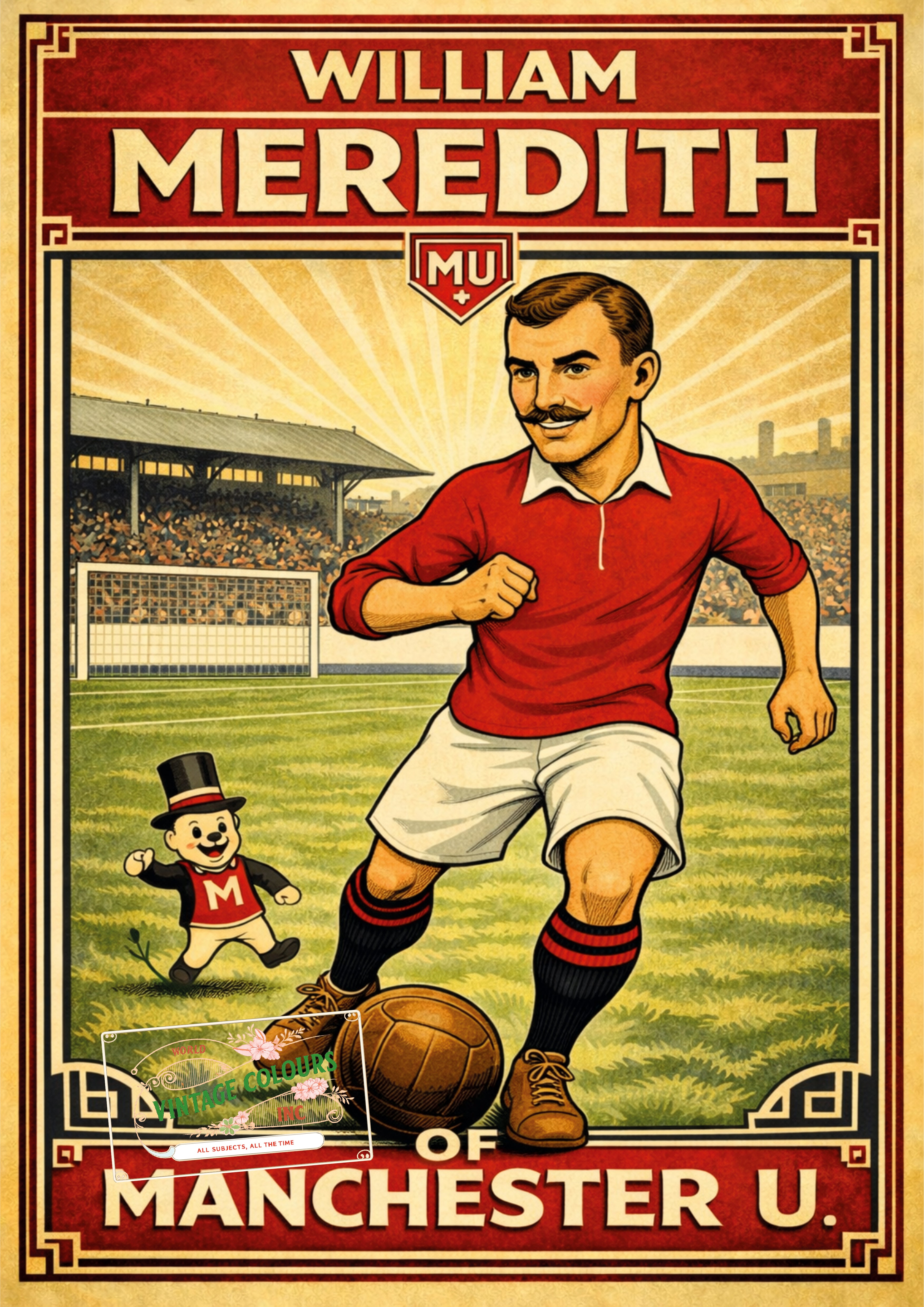 Billy Meredith - Manchester United - Art Deco