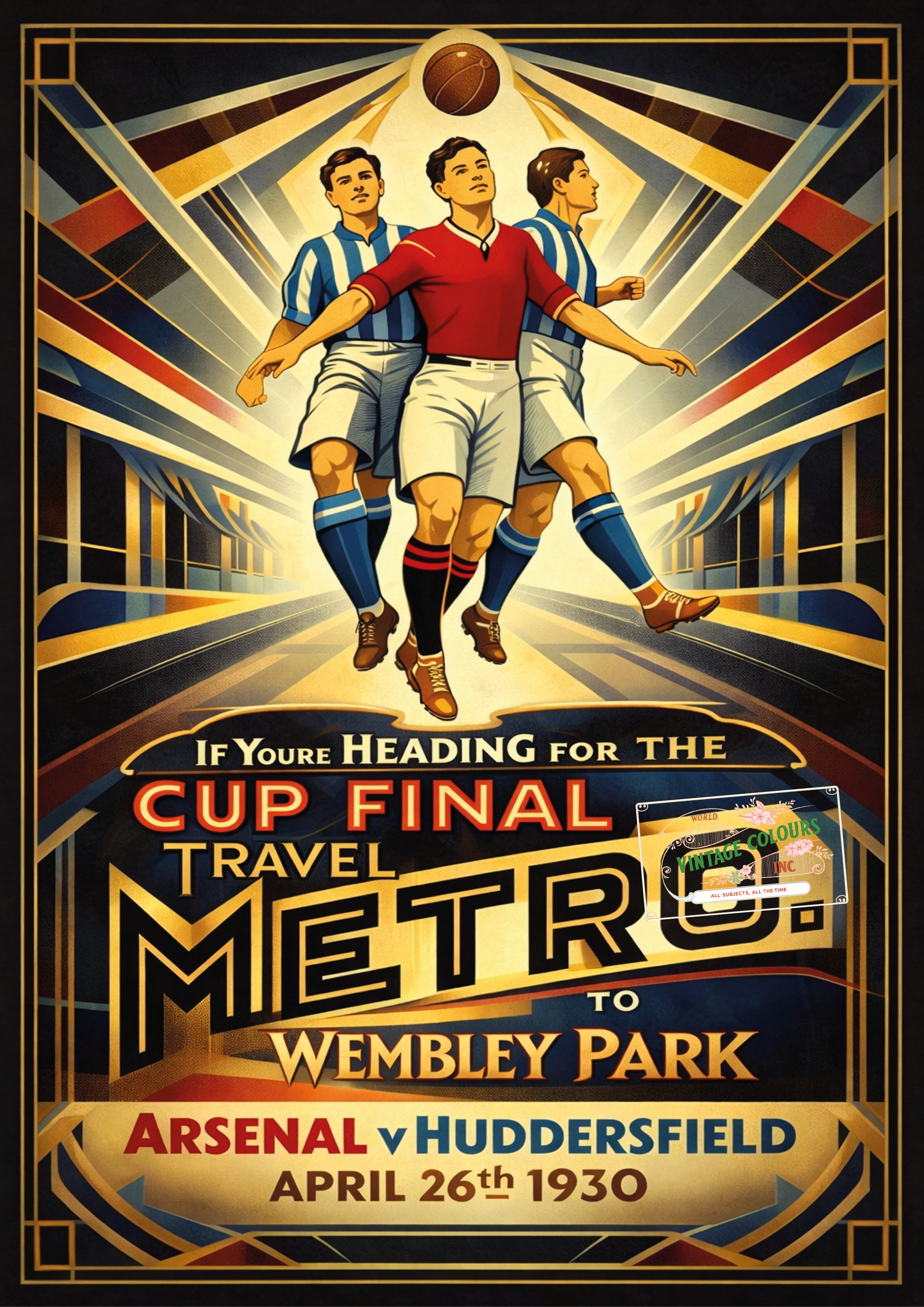 The 1930 FA Cup Final, Arsenal v Huddersfield Town - Art Deco