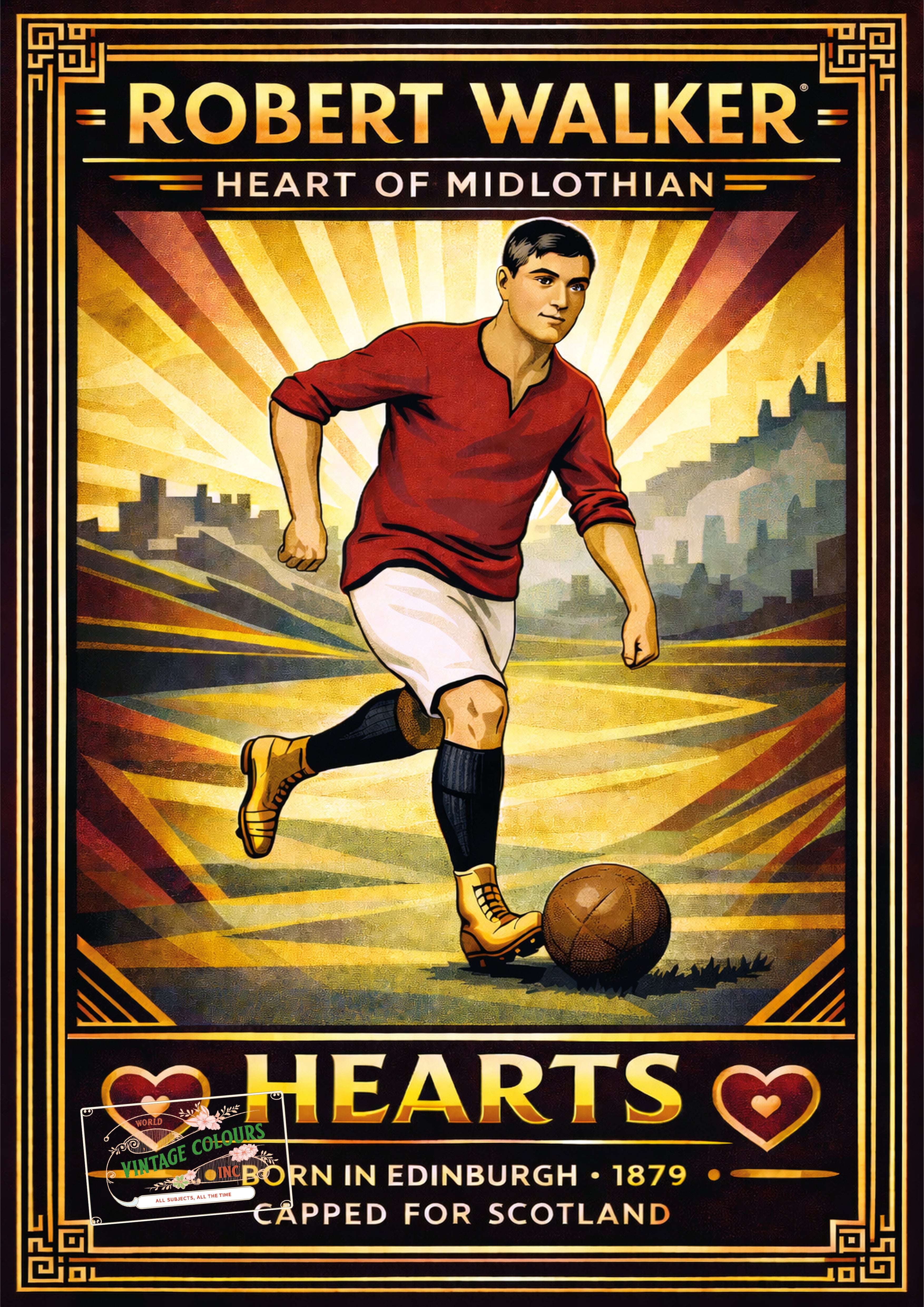 Historic Football Prints - Robert Walker - Heart Of Midlothian - Art Deco