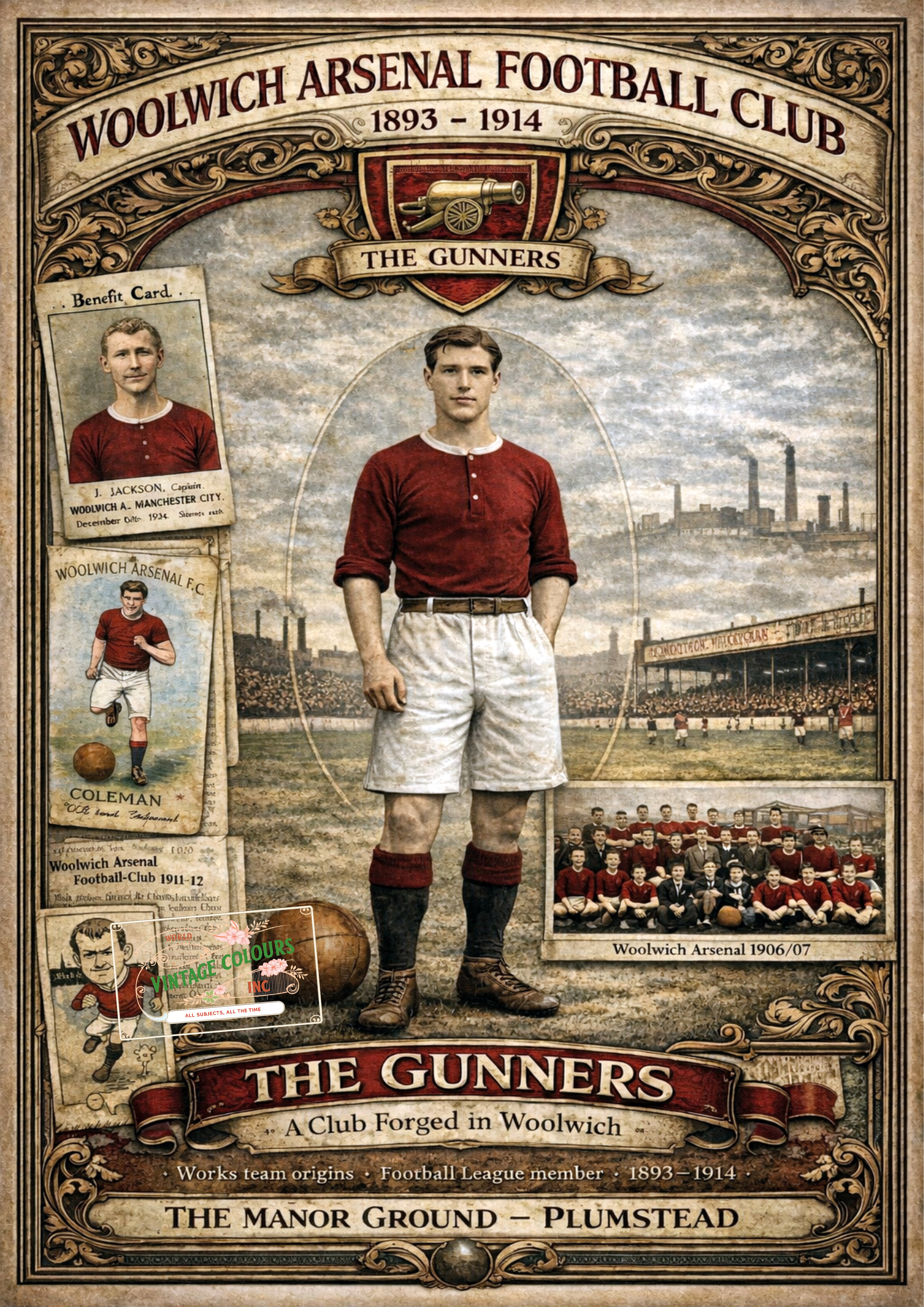 Historic Football Prints - Woolwich Arsenal 1893 to 1914