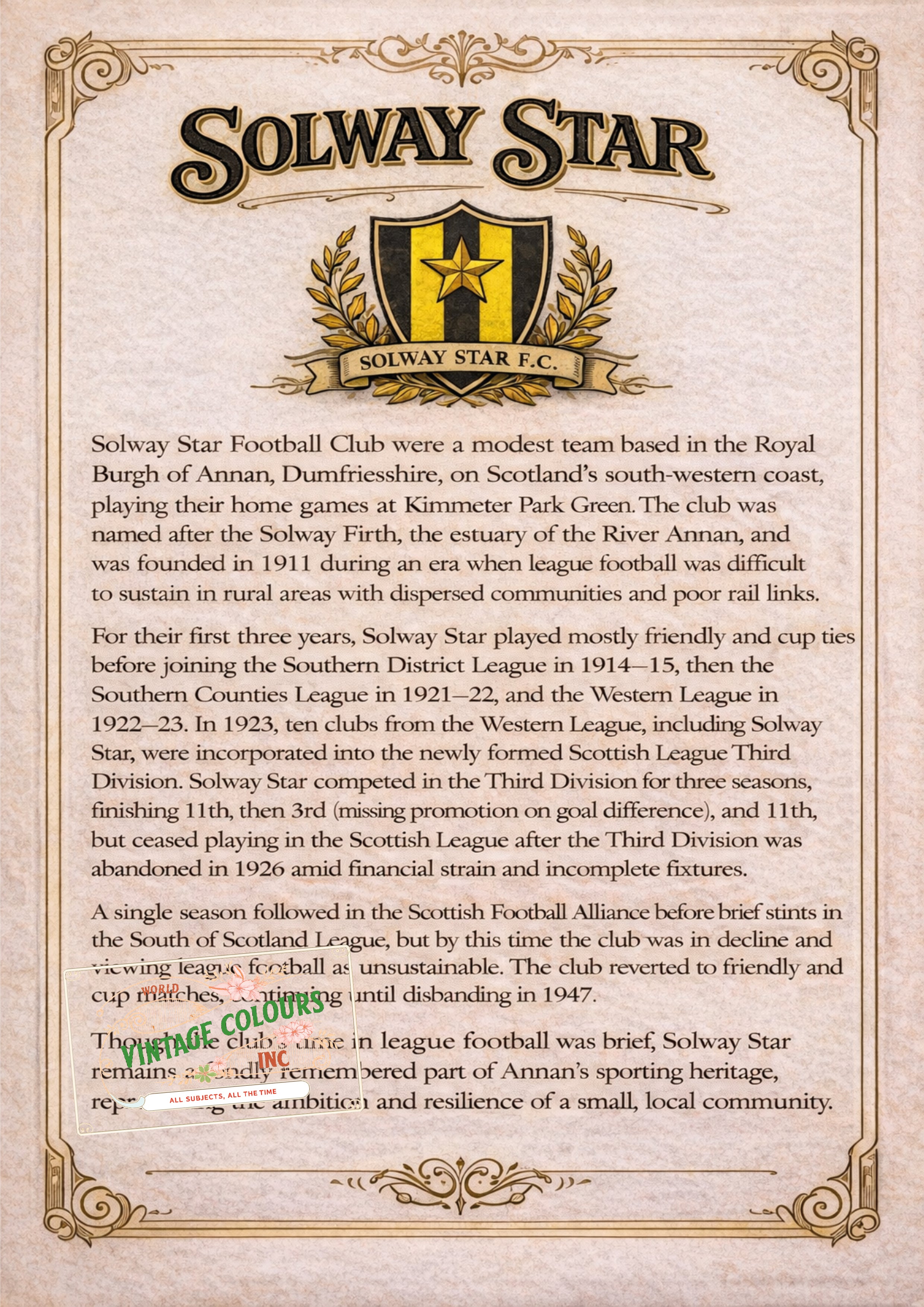 British Teams Series - Solway Star