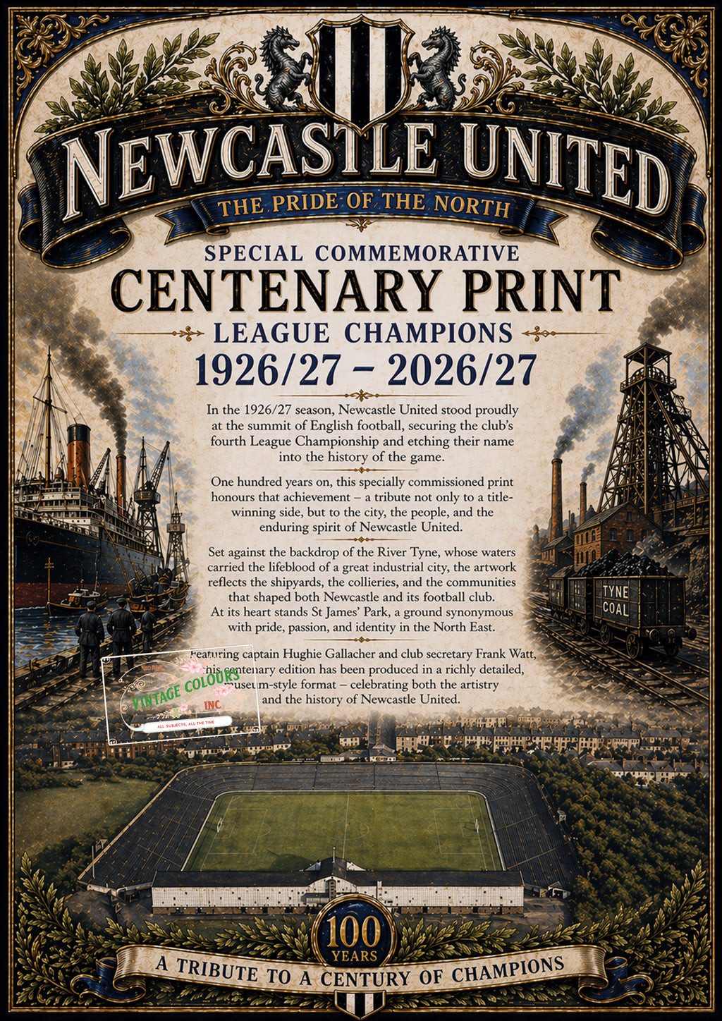 Newcastle United - 1926/27 Centenary Print