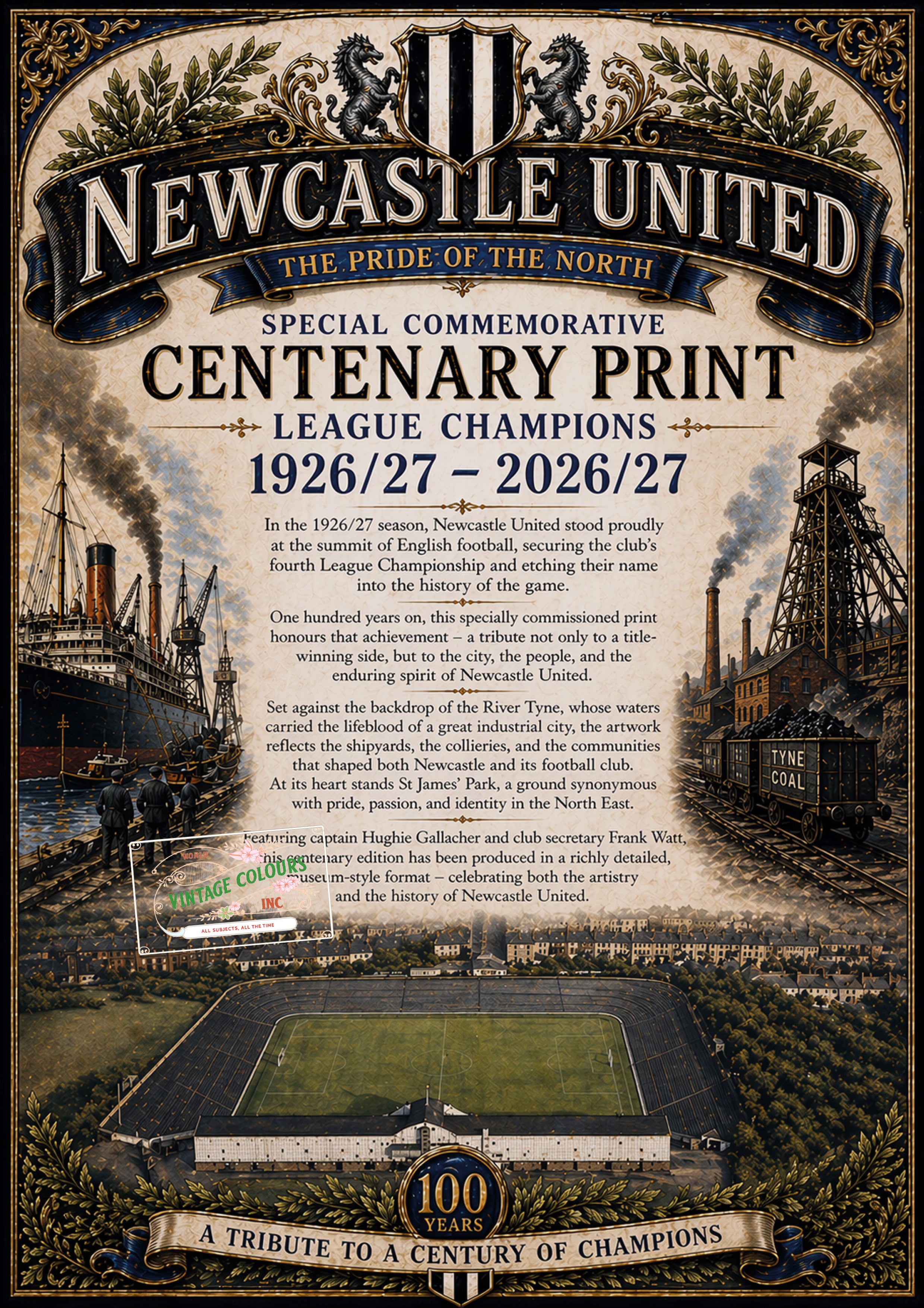 Newcastle United - 1926/27 Centenary Print